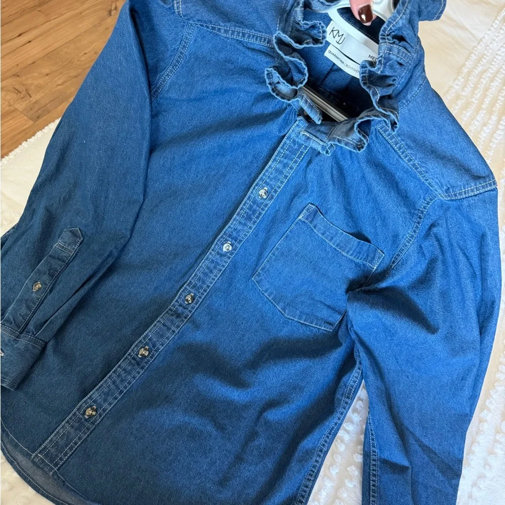 Classic Blue Button Down Denim Shirt - Picture 8 of 8